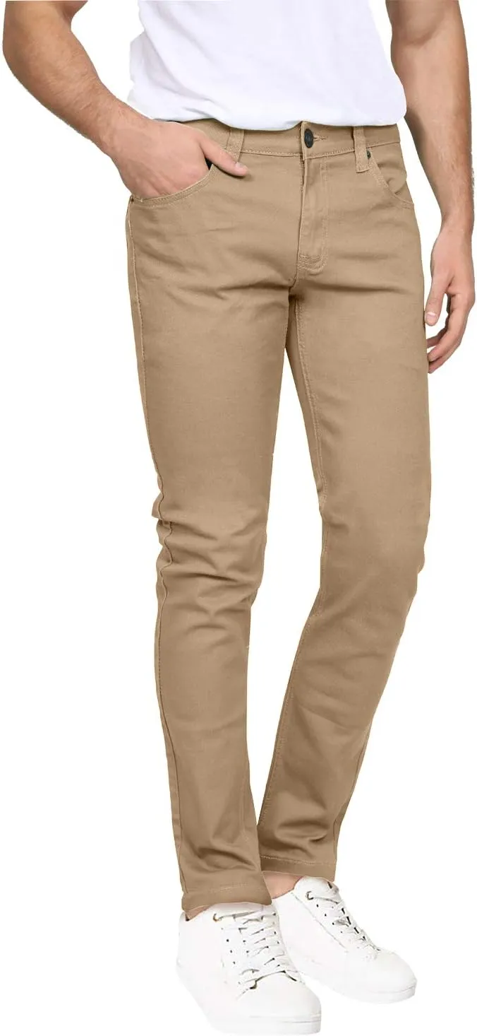 NE PEOPLE Mens Basic Classic Solid Color Skinny Fitted Stretch Jeans (26-40)