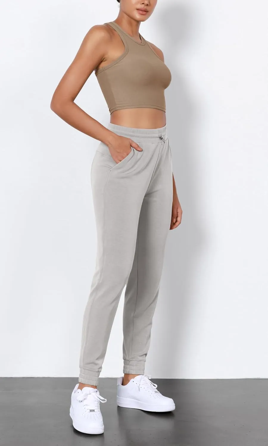 ODODOS Women's Modal Soft Jogger Pants with Pockets Adjustable Shockcord High Waist Sweatpants Casual Lounge Pants