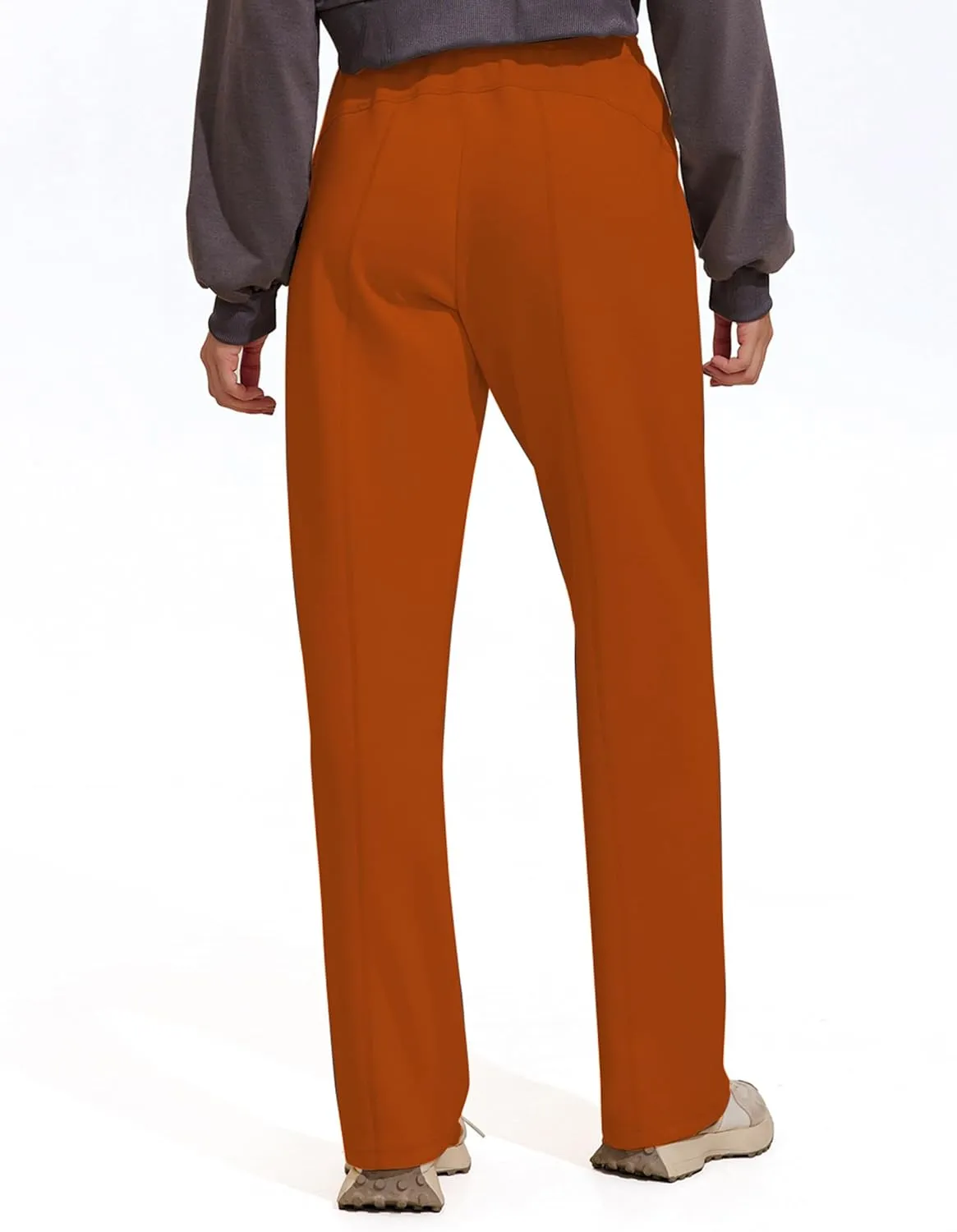 PINSPARK Womens Straight Leg Sweatpants Casual Athletic Workout Pants Stretch Soft Lounge Pants with Pockets