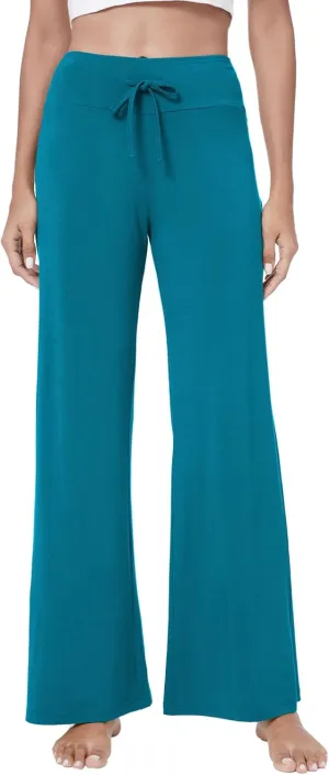 QUALFORT Women's Pants Soft Wide Leg Pants Stretchy Casual Bottoms Soft Pajama Pants
