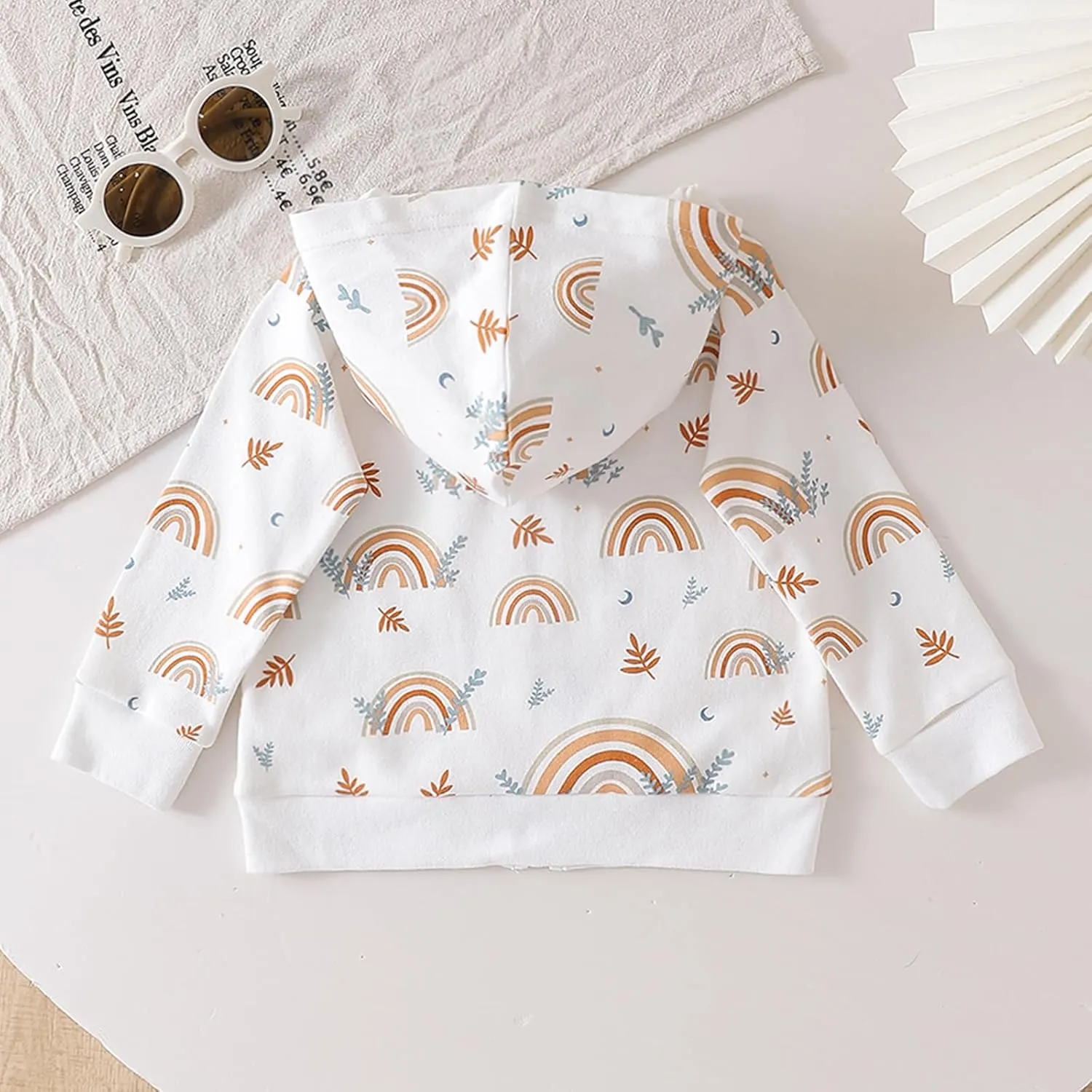 ROMPERINBOX Baby Hoodie for Boy Girl, Full Zip-up Lightweight Thin Jackets Coat Sweatshirts 0-24 Months