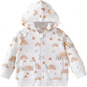 ROMPERINBOX Baby Hoodie for Boy Girl, Full Zip-up Lightweight Thin Jackets Coat Sweatshirts 0-24 Months