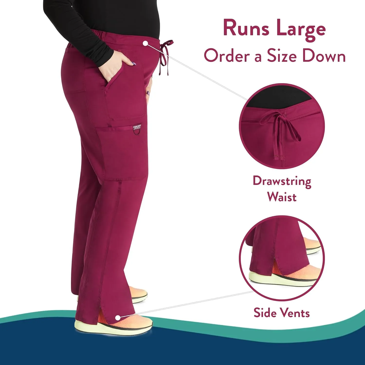 Scrubs for Women Workwear Revolution, Drawstring Scrub Pants, Soft Stretch WW120