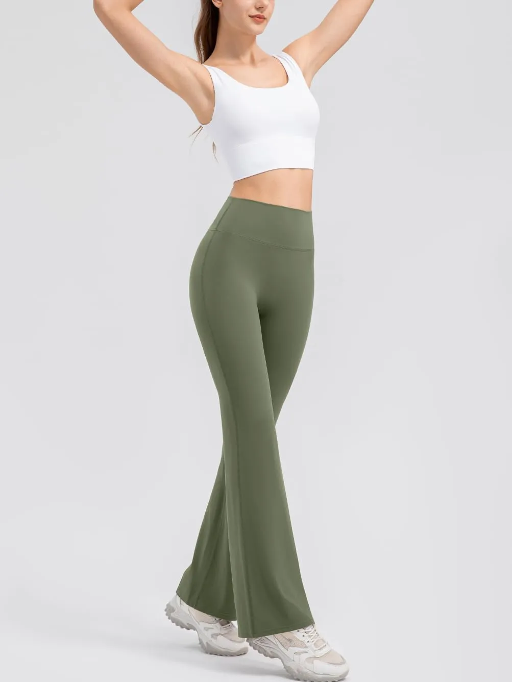 Soft High Waisted Flare Leggings for Women