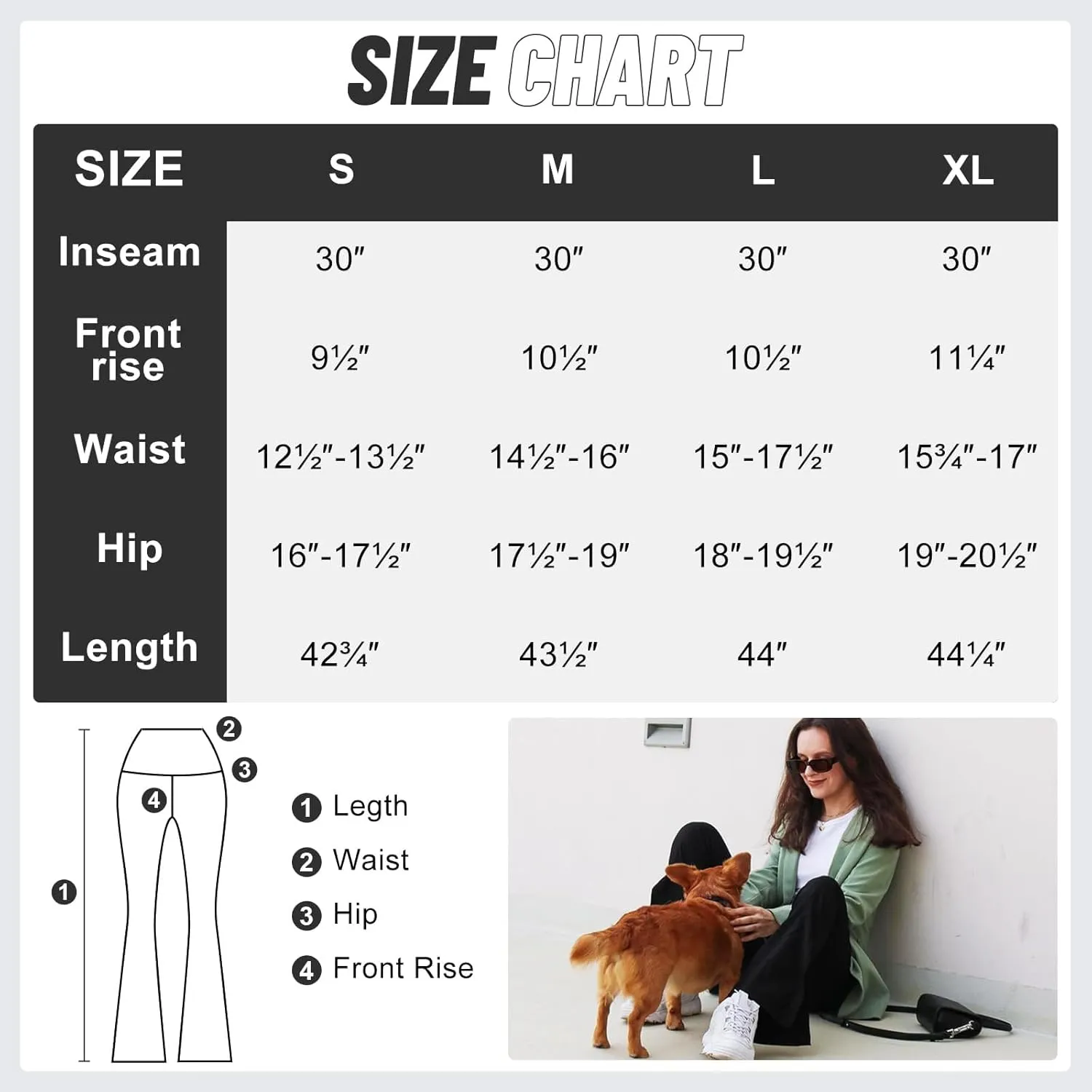 Sundwudu Black Flare Yoga Pants for Women - Soft High Waist Bootcut Leggings Tall & Long Bootleg Pants for Women