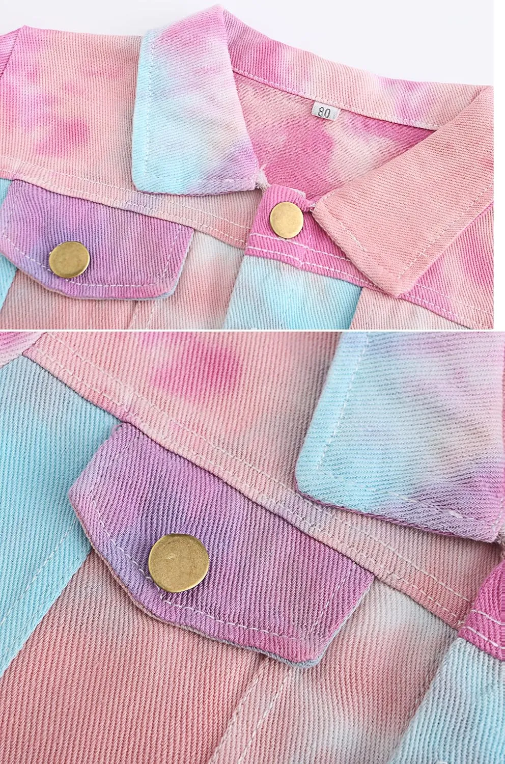 Toddler Baby Boys Girls Fall Clothes Thin Denim Jackets Kids Tie Dye Ripped Jeans Coats Button Down Outerwear