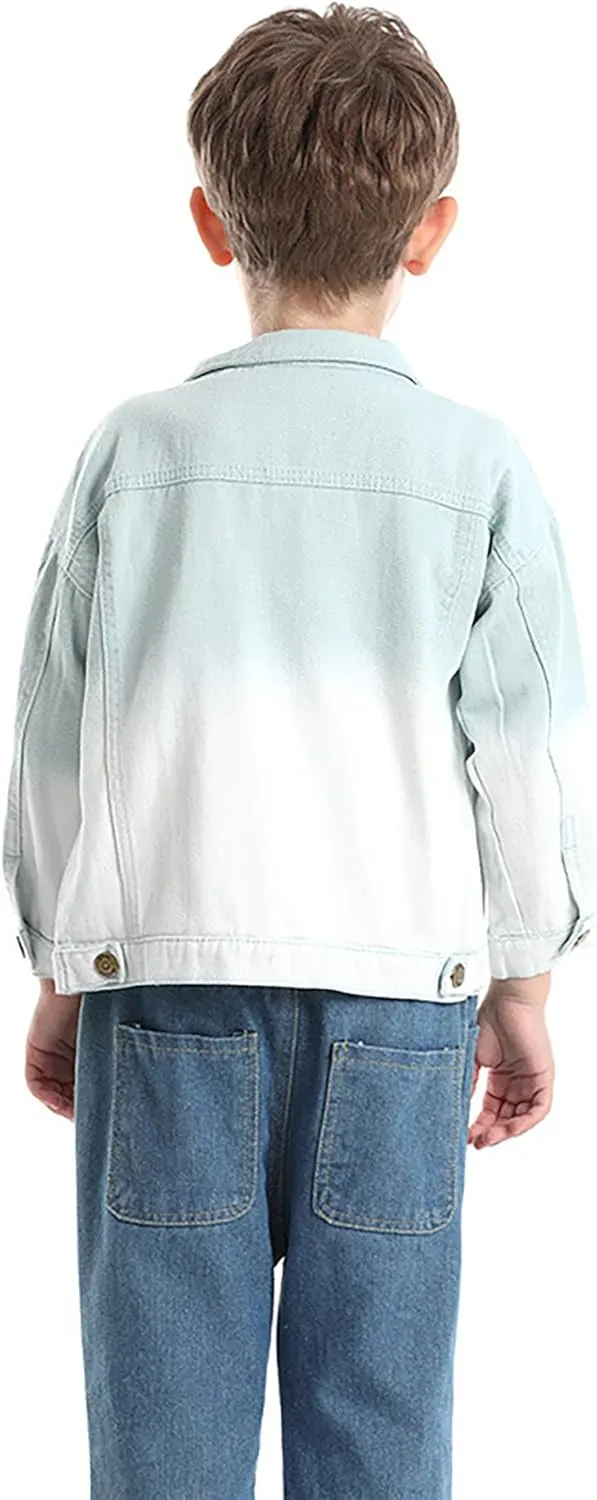 Toddler Baby Boys Girls Fall Clothes Thin Denim Jackets Kids Tie Dye Ripped Jeans Coats Button Down Outerwear