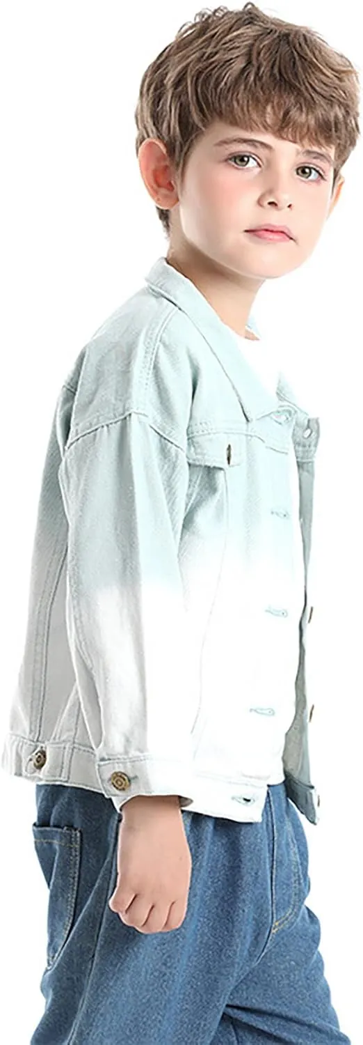 Toddler Baby Boys Girls Fall Clothes Thin Denim Jackets Kids Tie Dye Ripped Jeans Coats Button Down Outerwear