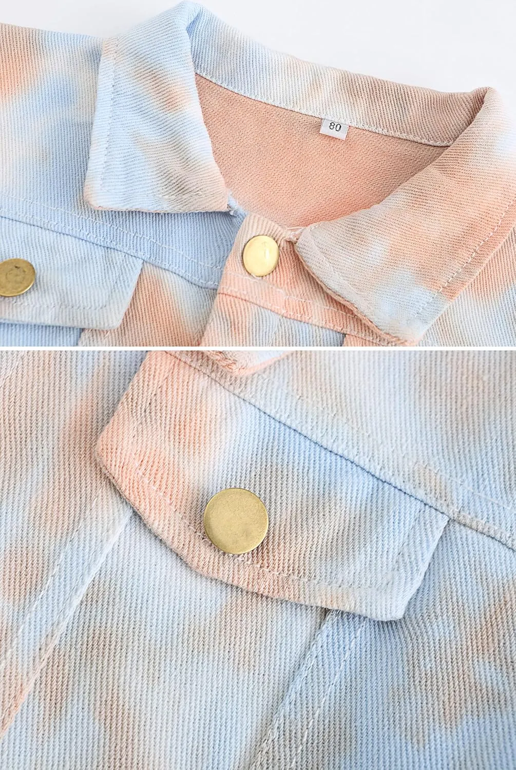 Toddler Baby Boys Girls Fall Clothes Thin Denim Jackets Kids Tie Dye Ripped Jeans Coats Button Down Outerwear