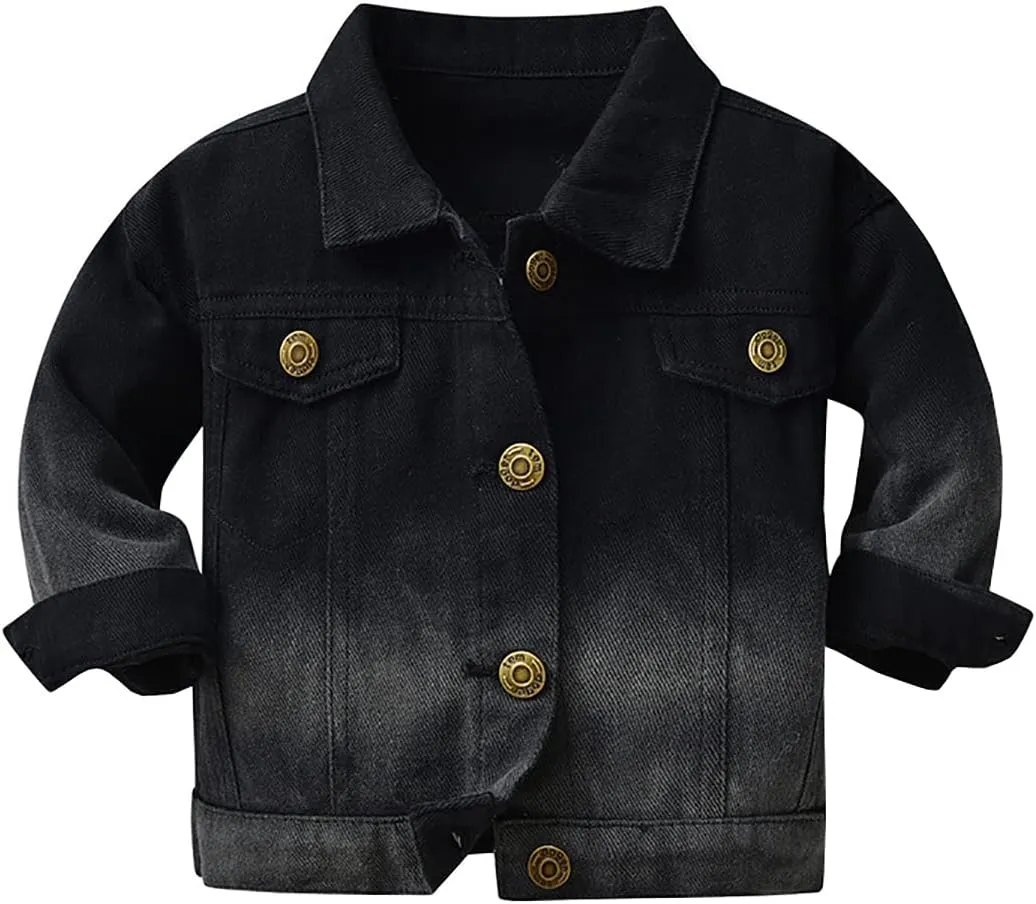 Toddler Baby Boys Girls Fall Clothes Thin Denim Jackets Kids Tie Dye Ripped Jeans Coats Button Down Outerwear