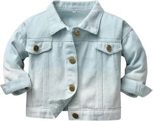 Toddler Baby Boys Girls Fall Clothes Thin Denim Jackets Kids Tie Dye Ripped Jeans Coats Button Down Outerwear