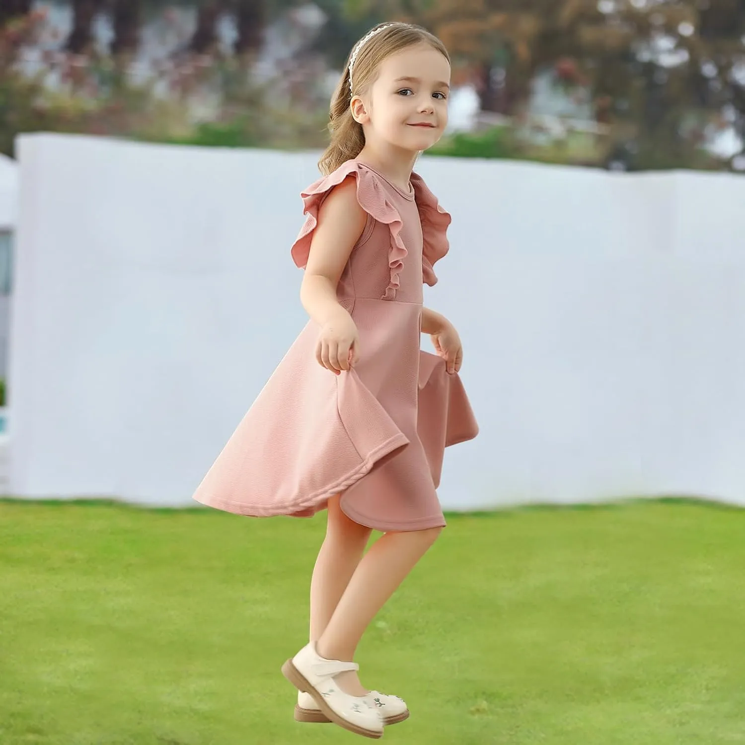 Toddler Dress Summer Baby Girls Sleeveless Ruffle Dresses for Girls Casual Birthday Party Beach Kids Sundress