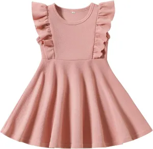 Toddler Dress Summer Baby Girls Sleeveless Ruffle Dresses for Girls Casual Birthday Party Beach Kids Sundress