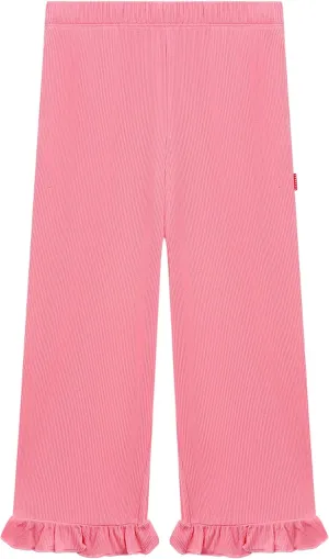 Toddler Girl Pants Soft Bamboo Viscose Casual Ruffle Wide Leg Trousers for Kids with Pockets