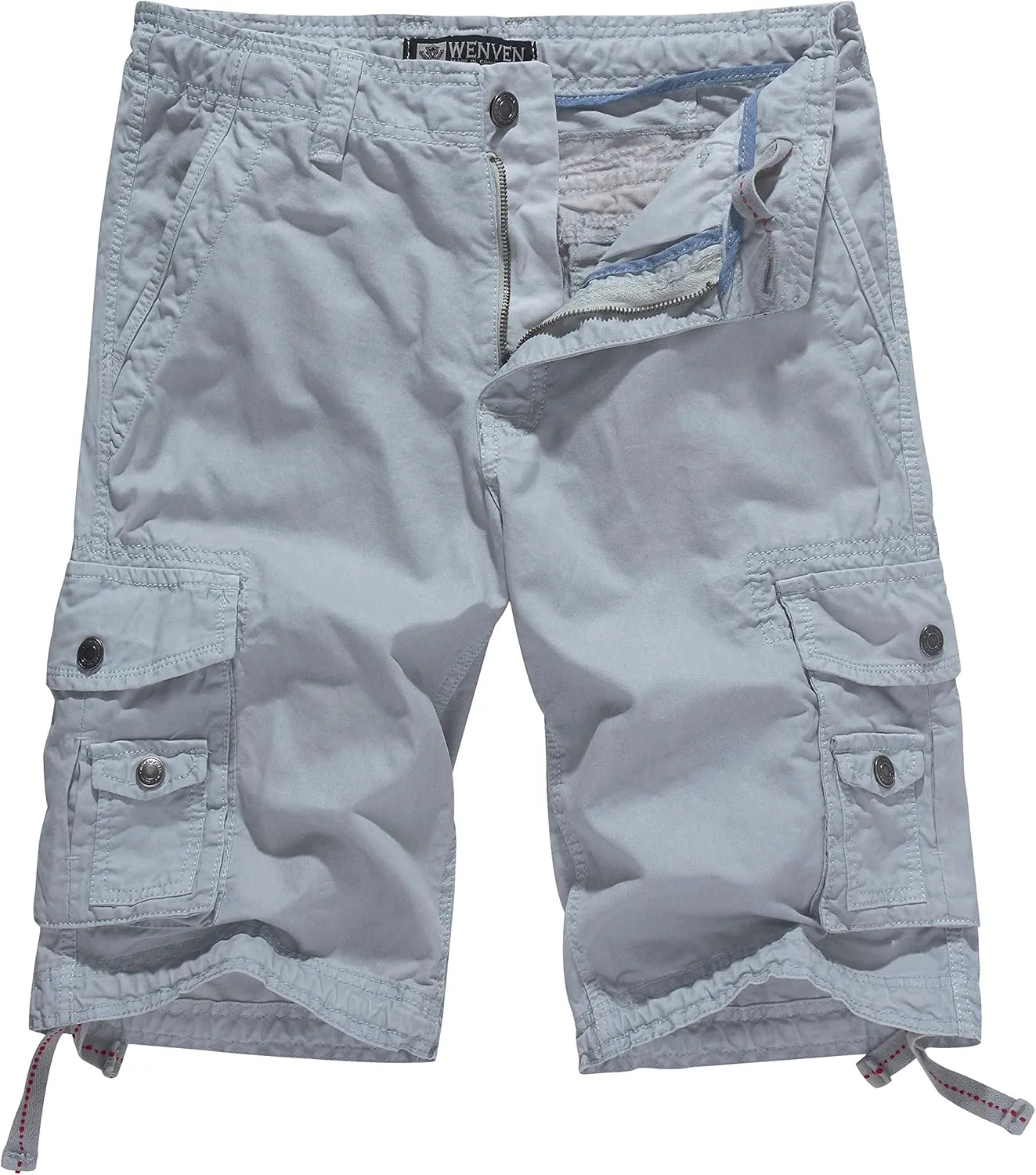 WenVen Men's Cotton Twill Cargo Shorts Classic Relaxed Fit- Reg and Big & Tall Sizes