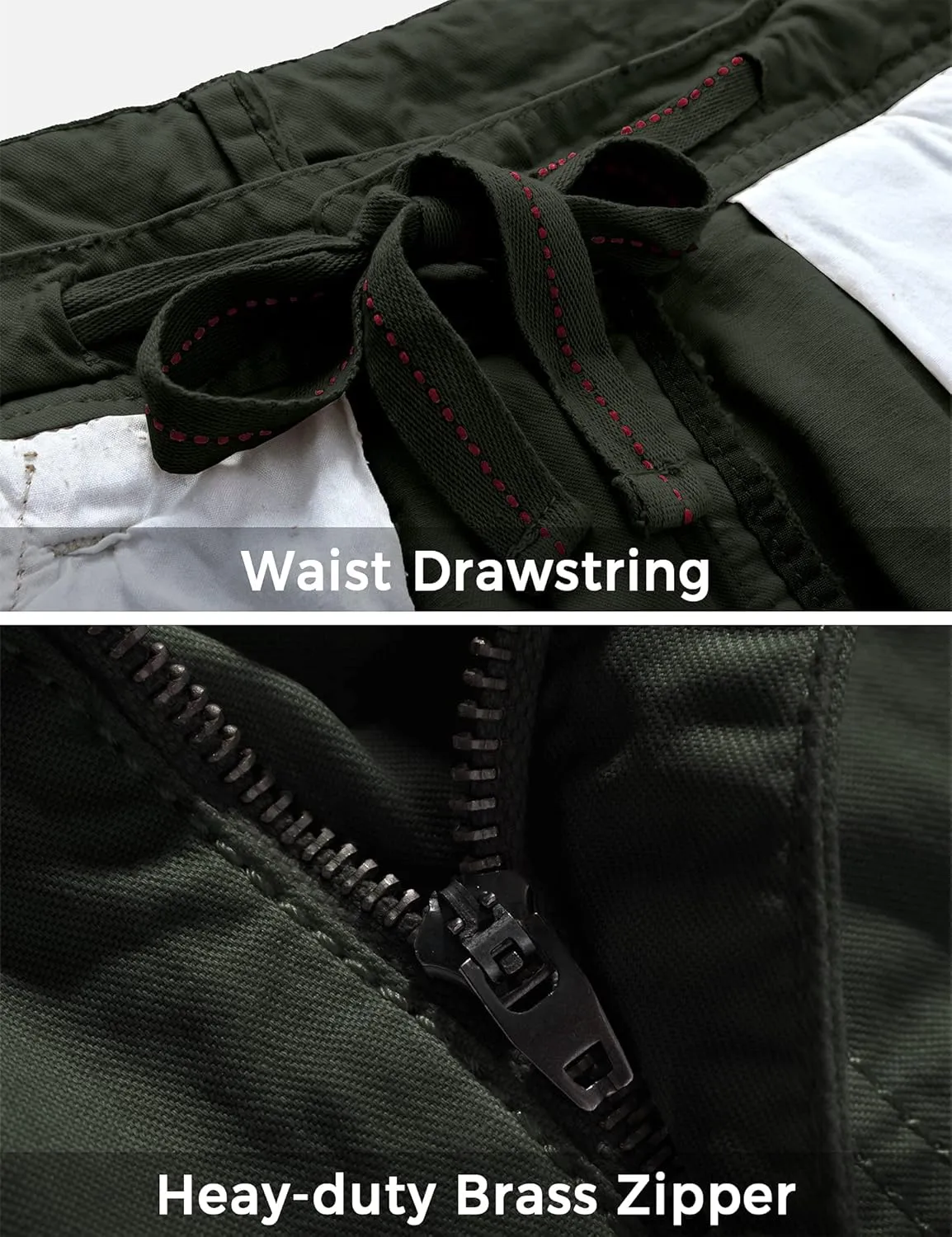 WenVen Men's Cotton Twill Cargo Shorts Classic Relaxed Fit- Reg and Big & Tall Sizes