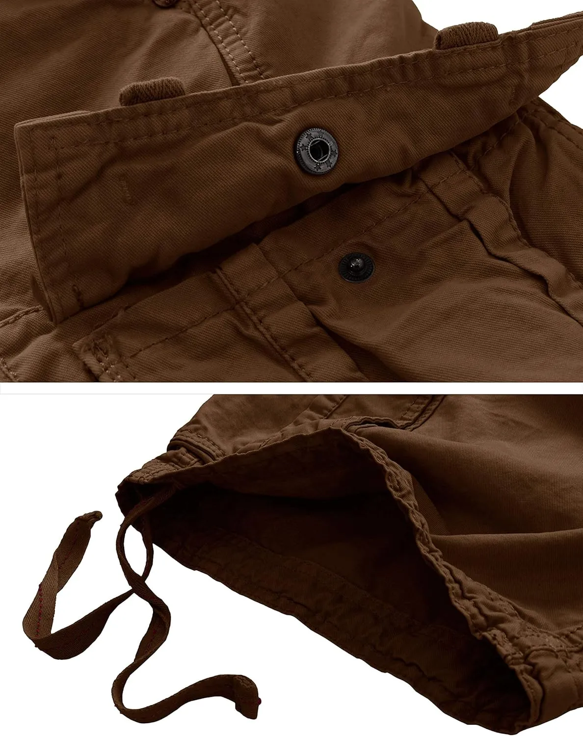 WenVen Men's Cotton Twill Cargo Shorts Classic Relaxed Fit- Reg and Big & Tall Sizes