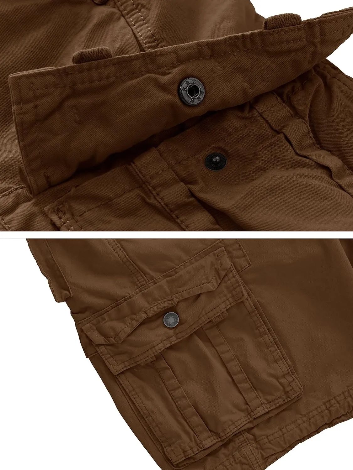 WenVen Men's Cotton Twill Cargo Shorts Classic Relaxed Fit- Reg and Big & Tall Sizes