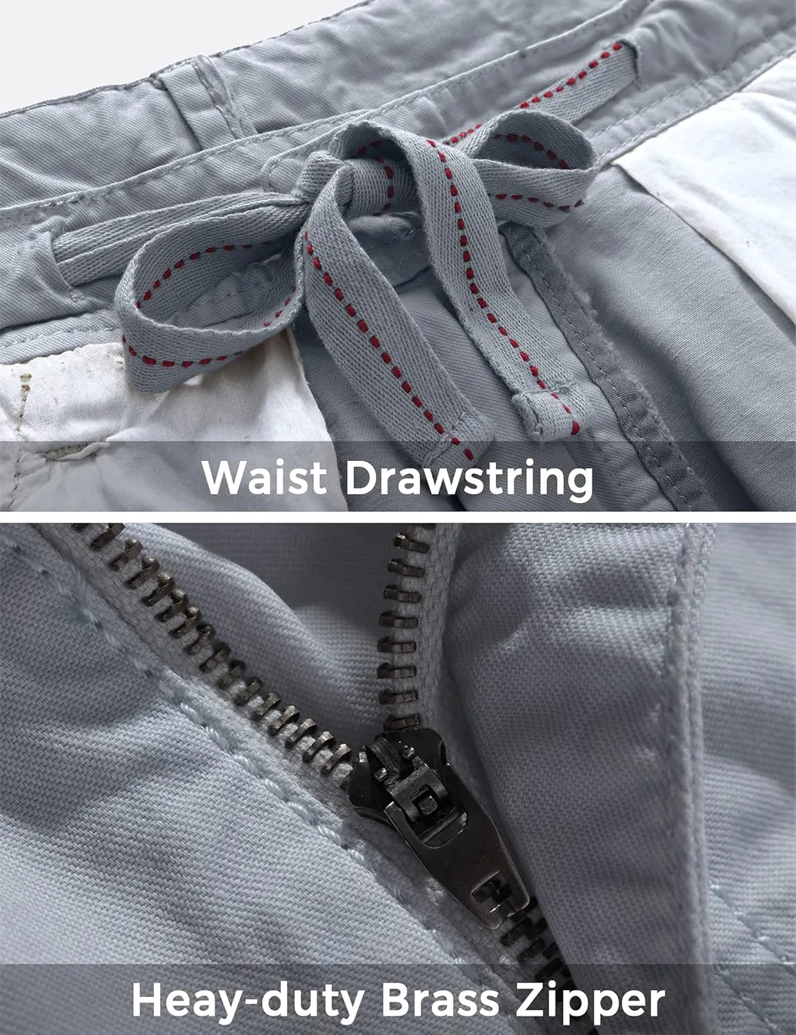WenVen Men's Cotton Twill Cargo Shorts Classic Relaxed Fit- Reg and Big & Tall Sizes