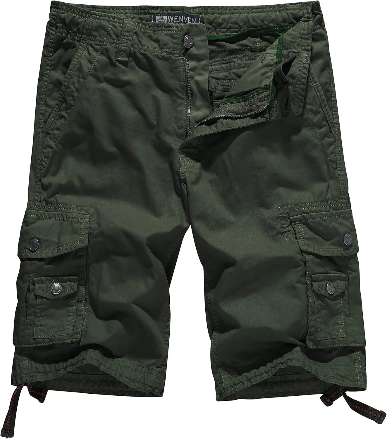 WenVen Men's Cotton Twill Cargo Shorts Classic Relaxed Fit- Reg and Big & Tall Sizes