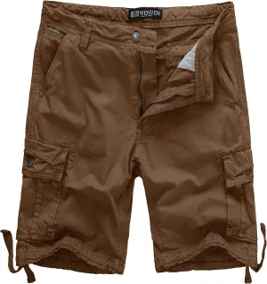 WenVen Men's Cotton Twill Cargo Shorts Classic Relaxed Fit- Reg and Big & Tall Sizes