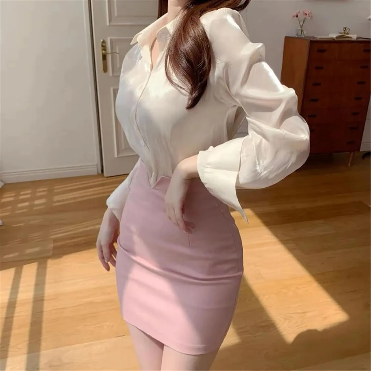 with Slit Office Skirts for Woman Tight High Waist Formal Wrap Midi Women's Skirt