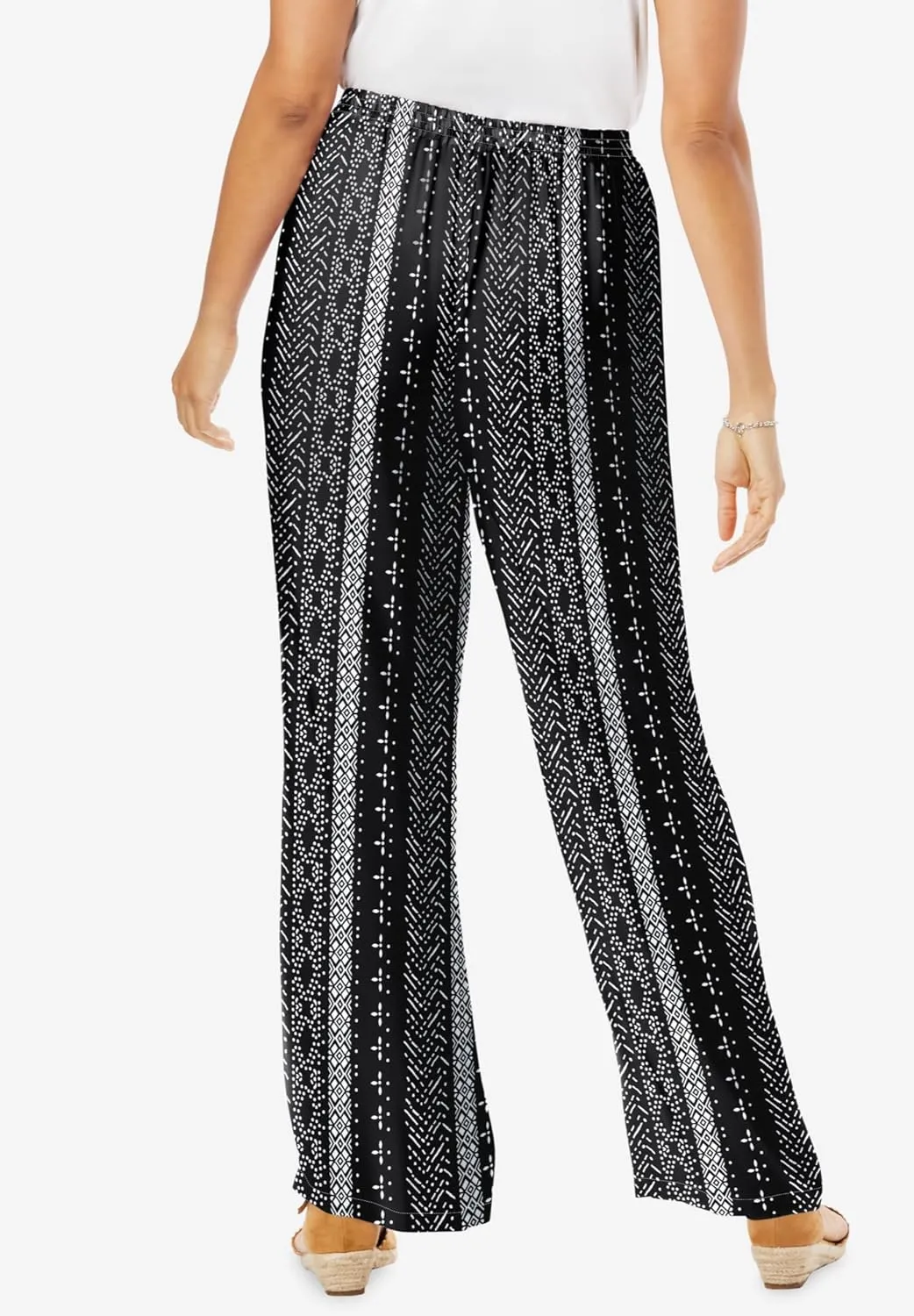 Woman Within Plus Size Tall Pull-On Elastic Waist Soft Pants