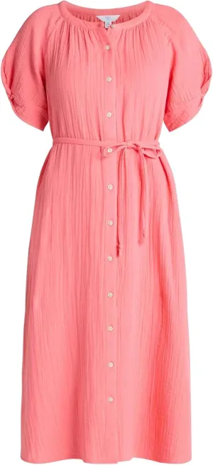 Women Dresses Summer Dress Womens and Womens Plus Cotton Double Cloth Midi Dress