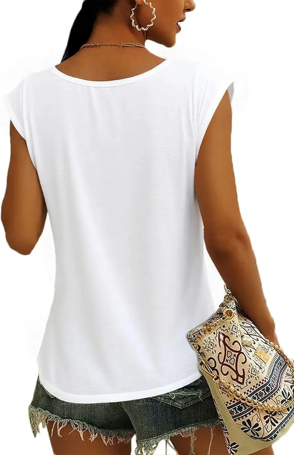 Womens 3 Pack T Shirts Cap Sleeve Tees U Neck Tank Tops Fashion Basic Tops 2025