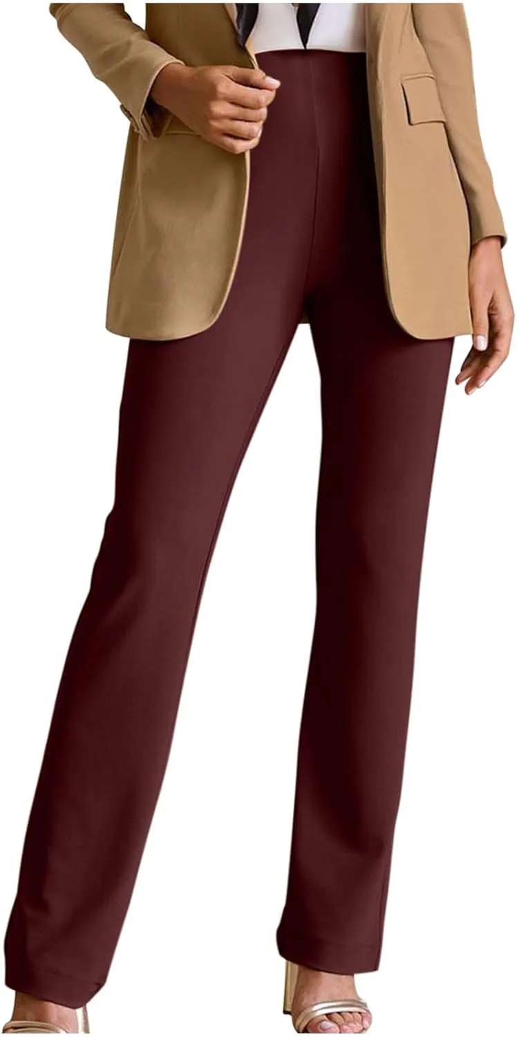 Womens Bootcut Dress Pants Business Casual Pants with Pockets Dressy Pants Soft Stretchy Trousers Office Work Slacks