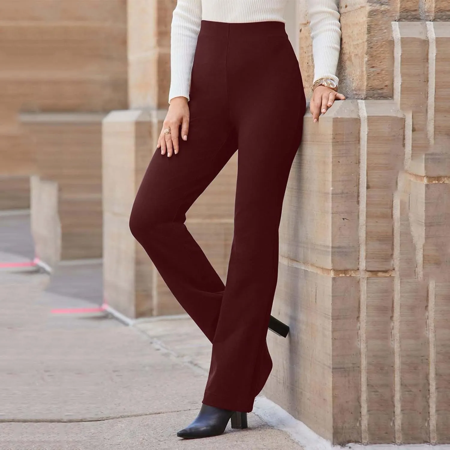 Womens Bootcut Dress Pants Business Casual Pants with Pockets Dressy Pants Soft Stretchy Trousers Office Work Slacks