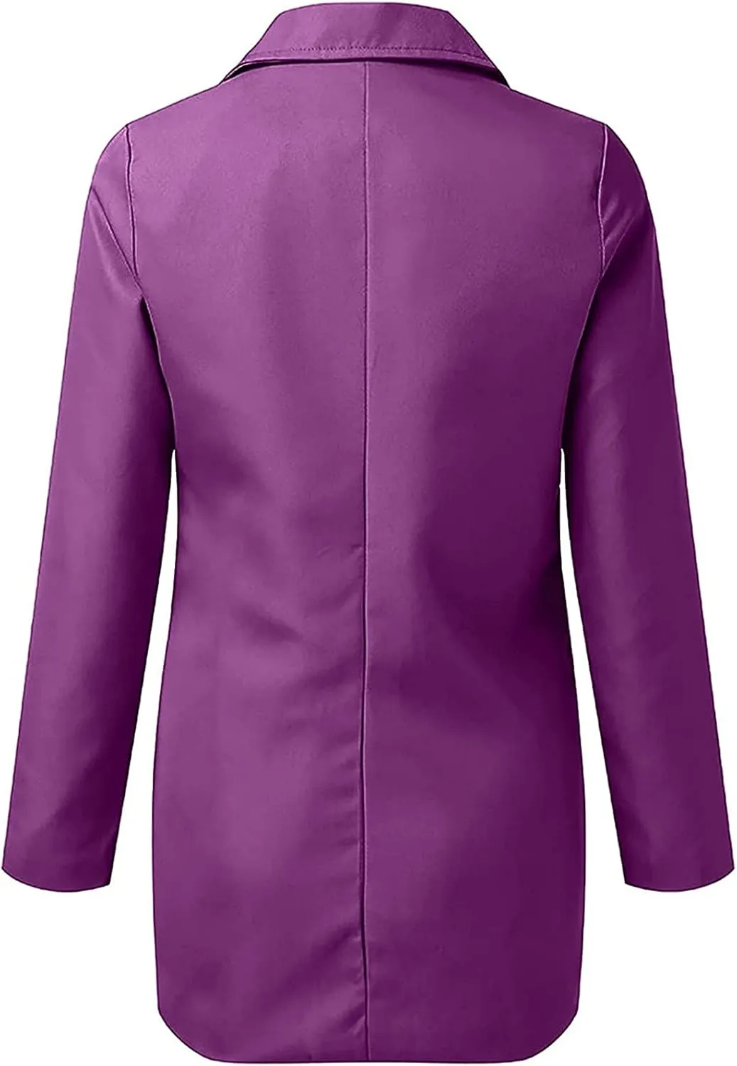 Womens Casual Blazer Fall Windproof Coat Solid Business Suit Work Office Jacket with Pocket Cardigans Plus Size Outwear