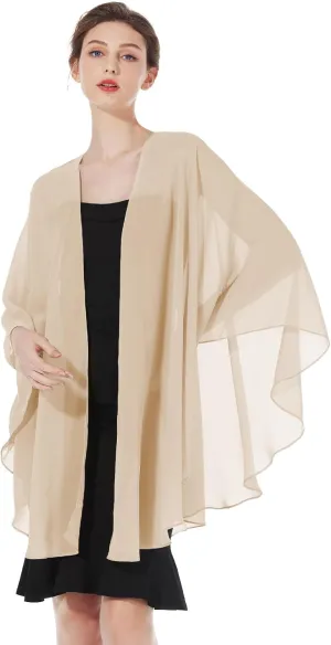 Womens Chiffon Kimono Cardigan Beach Cover Up Shawls and Wraps for Evening Dresses Wedding Party Travel