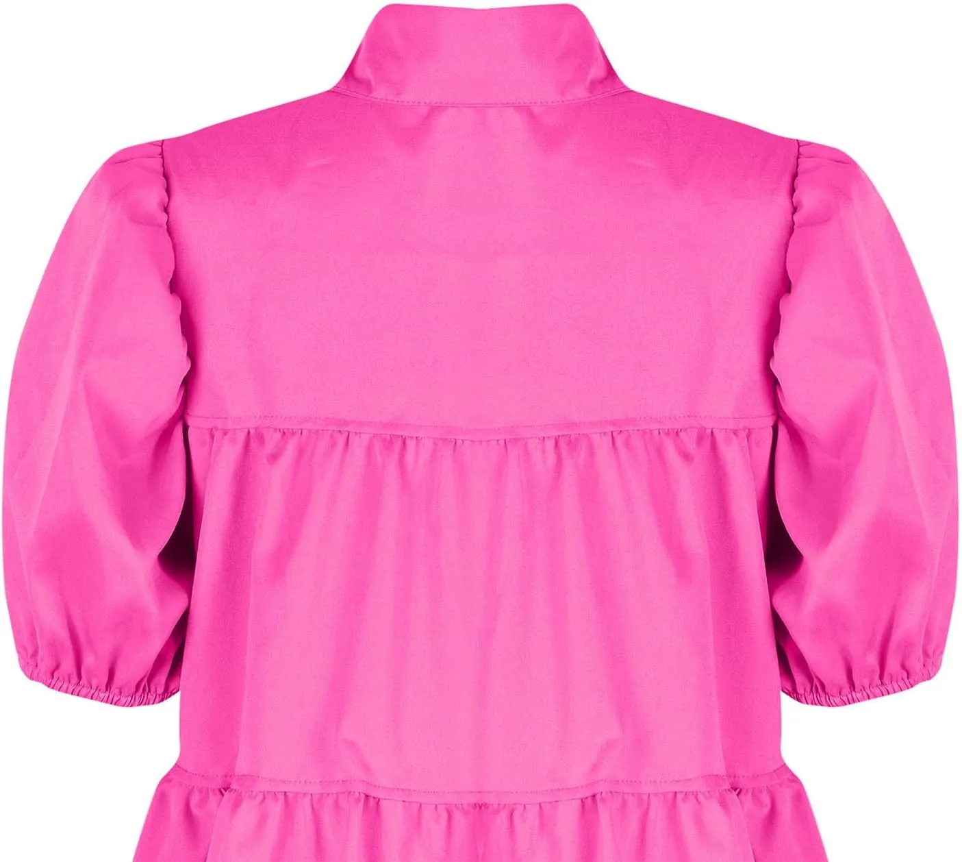 Women's Dresses A Line Loose Ruffle Tiered Lightweight Dress Solid Color Lapel Collar Dress Summer Short Mini Dress