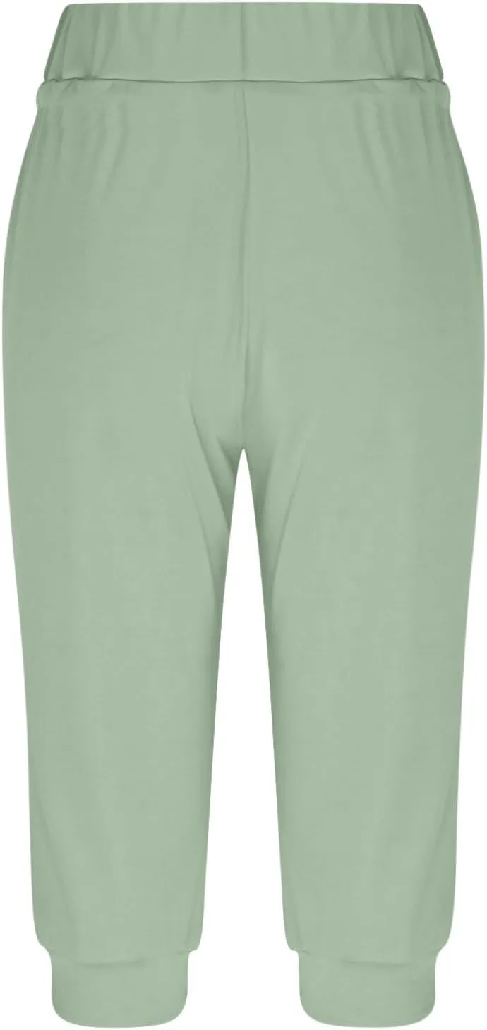 Womens Leggings High Waist Capri Pants Casual Comfy Yoga Corp Trousers Exercise Workout Soft Capris with Pockets