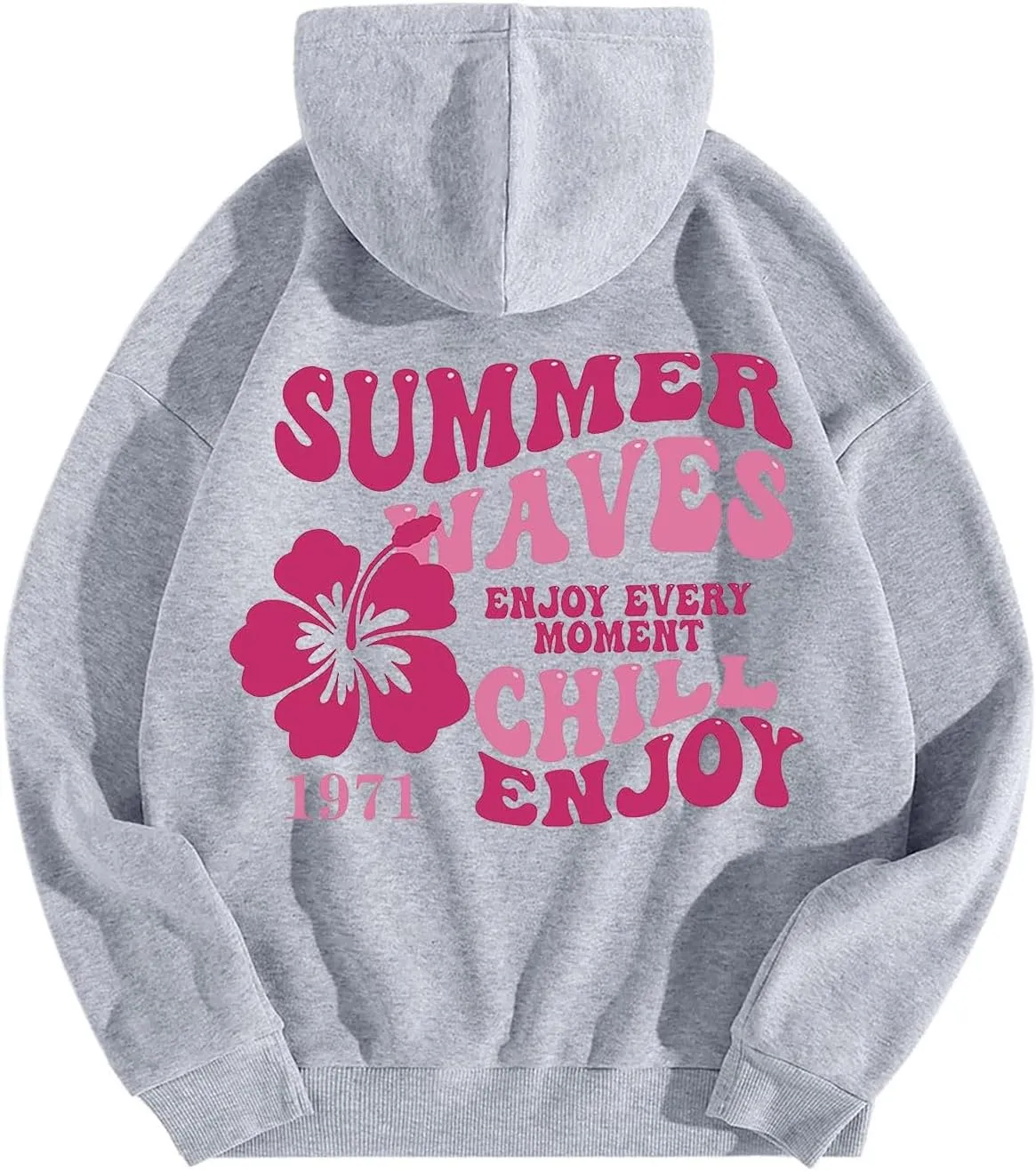 Womens Letter Print Graphic Hoodies Y2K 2025 Oversized Cute Preppy Long Sleeve Drawstring Sweatshirt with Pocket