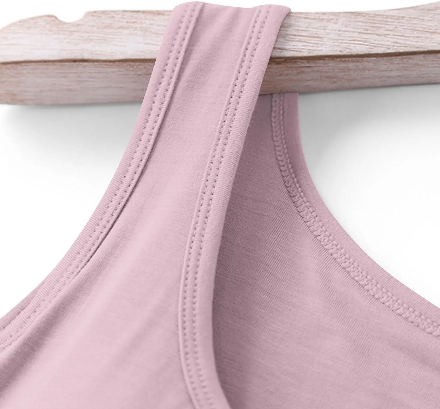 Women's Modal Tanks Tops with Built-in Bra Padded Yoga Camisole Crewneck Casual Pajama Top Sleeveless Summer Tees