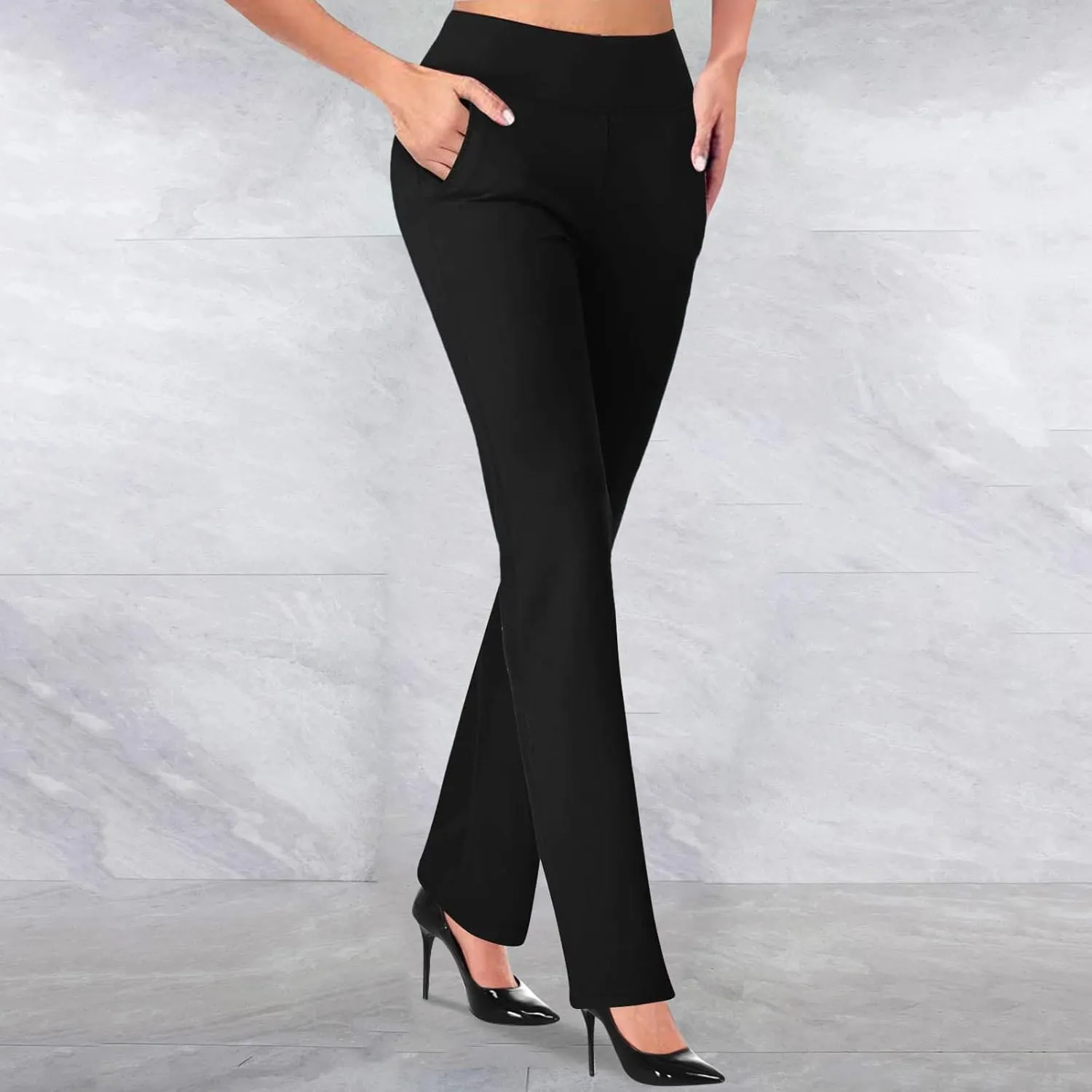 Work Pants for Women 2025 High Waist Stretch Soft Comfy Athletic Workout Yoga Pants Casual Business Trousers