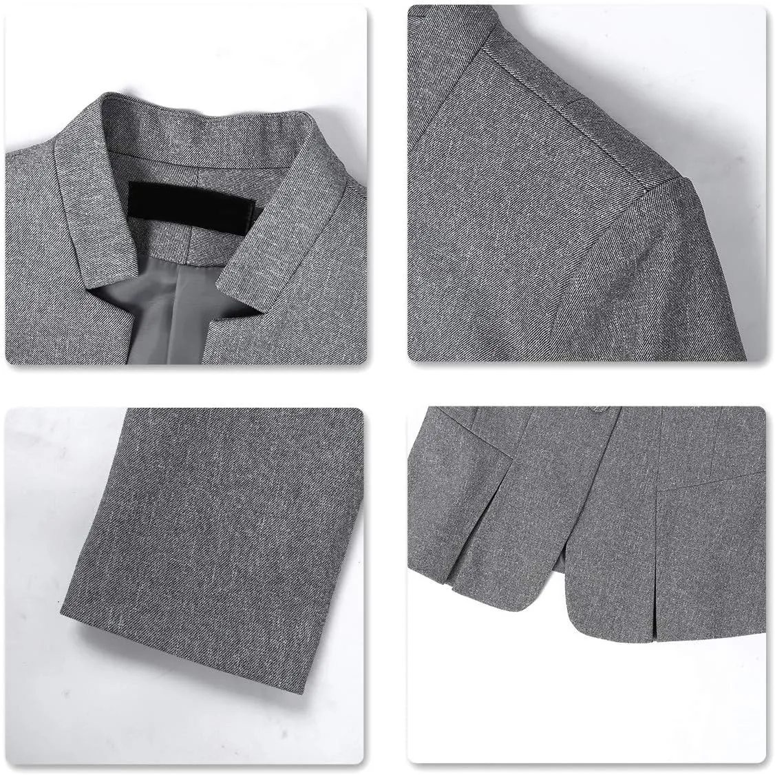 YYNUDA Womens Business Blazer Solid Ruffles Stand Collar Lightweight Office Work Jacket Coat