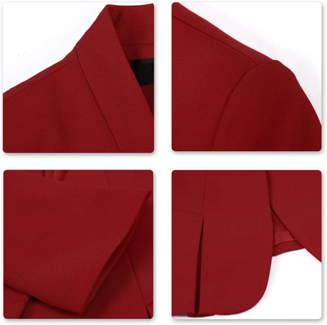 YYNUDA Womens Business Blazer Solid Ruffles Stand Collar Lightweight Office Work Jacket Coat