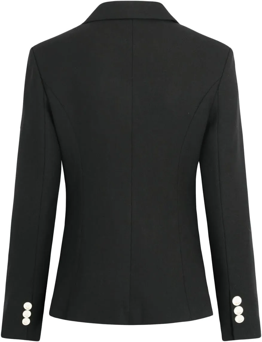 YYNUDA Women's Casual Long Sleeve Two Button Suit Jacket Work Office Blazer Jacket