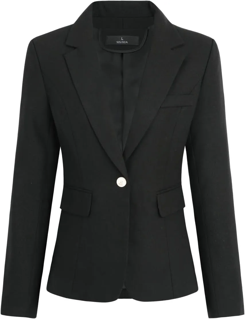 YYNUDA Women's Casual Long Sleeve Two Button Suit Jacket Work Office Blazer Jacket
