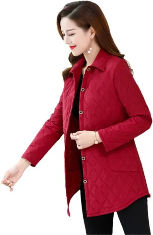 Zadaos Thin Quilted Jacket Autumn Winter Warm Long-Sleeved Jacket Parkas Women Cotton-Padded Cotton Coat