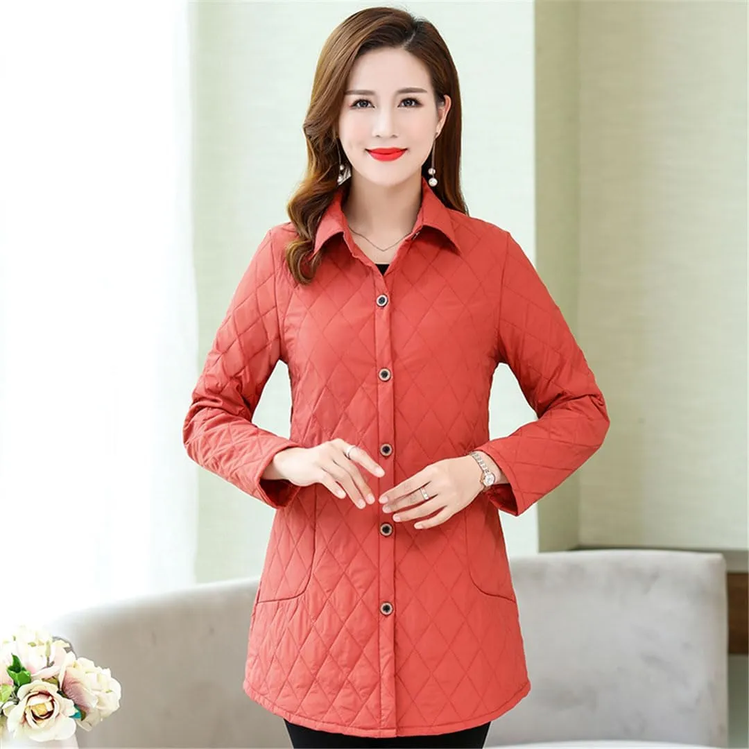 Zadaos Thin Quilted Jacket Autumn Winter Warm Long-Sleeved Jacket Parkas Women Cotton-Padded Cotton Coat